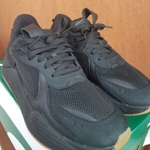 Puma RS-X AO "Black Gum". Men's size 10.5 Black with gum bottom.